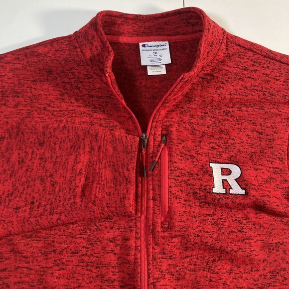 NEW Rutgers Scarlet Knights Full Zip Sweatshirt 2XL Champion Football Sideline - Picture 1 of 9